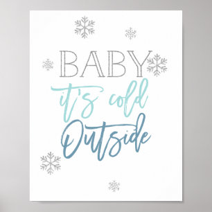 Poster Bebê é azul de prata frio do brilho da parte