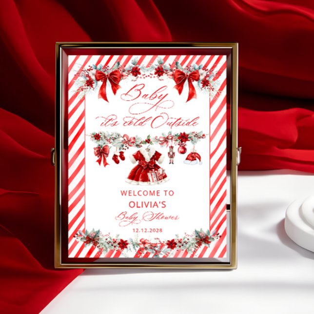 Poster Bebê É Frio Fora Chá de fraldas Bem-vindo (Criador carregado)