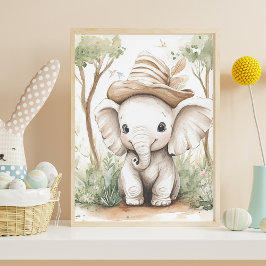 Pôster Bebê Elefante Fofo