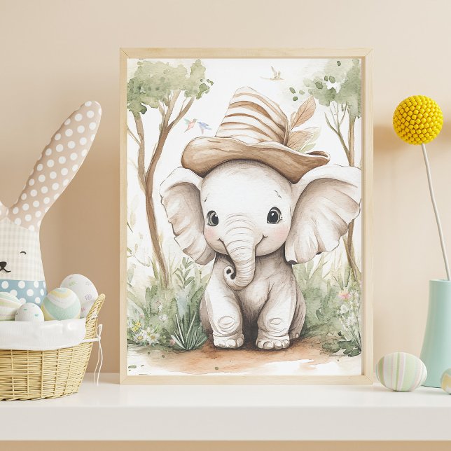 Pôster Bebê Elefante Fofo (Criador carregado)