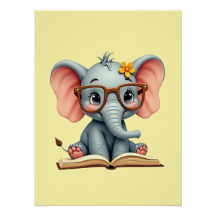 Pôster Bebê Elefante Sábio