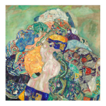Bebê em berço por Gustav Klimt
