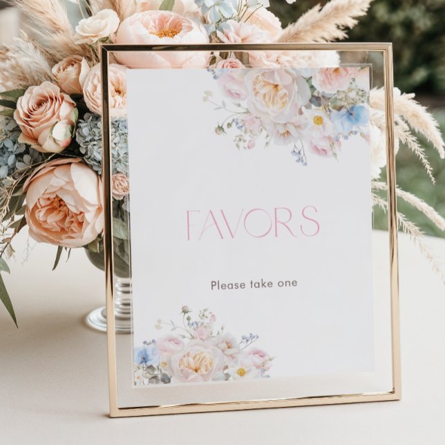 Poster Bebê em Bloom - Favores de Chá de fraldas Rosa Flo (Criador carregado)