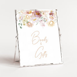 Poster Bebê em Bloom Florals Chás de fraldas Livros e Pre