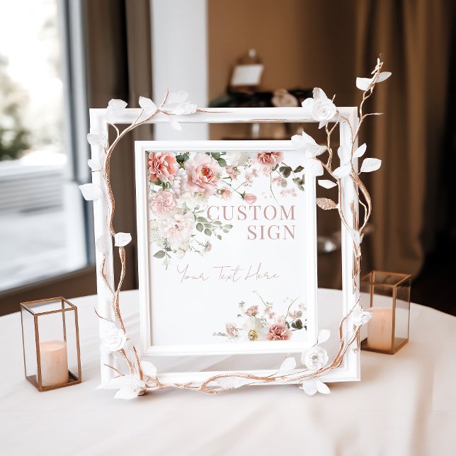 Poster Bebê em Bloom Rosas Rosa Personalizado Chá de fral (Criador carregado)