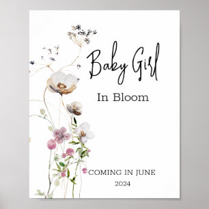 Poster Bebê em Bloom Wild Flower Chá Girl