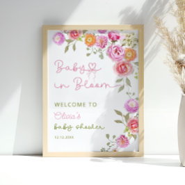 Poster Bebê em Bloush Blush Moça Rosa Chá de fraldas bem-