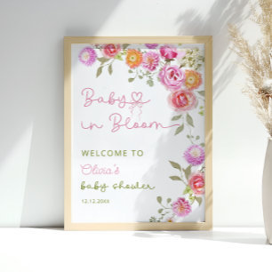 Poster Bebê em Bloush Blush Moça Rosa Chá de fraldas bem-