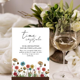 Poster Bebê em flor selvagem bebê Sinal de cápsula