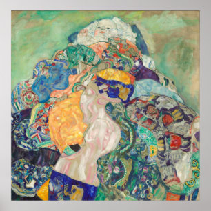 Poster Bebê em um berço por Gustav Klimt