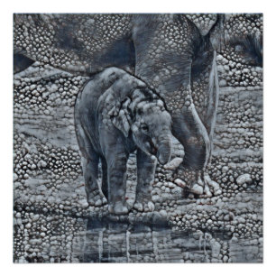 Pôster bebê engraçado do elefante da bolha