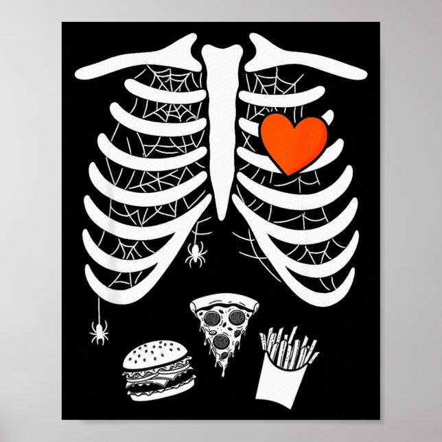 Poster Bebê Esqueleto Grávida Radiografia Caixa Torácica  (Frente)