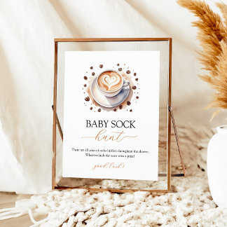 Poster Bebê está criando café Baby Sock Sign