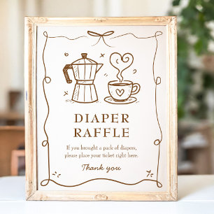 Poster Bebê está criando Fralda Chá de fraldas Raffle Jog