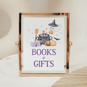Poster Bebê está criando livros e presentes roxos