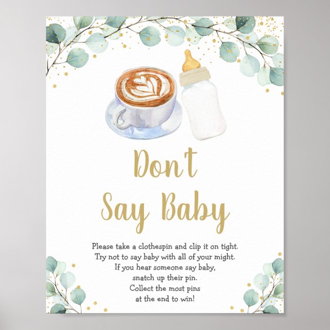 Poster Bebê está criando verde Não diga jogo de bebê (Frente)