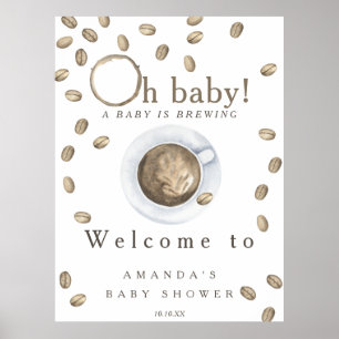 Poster Bebê está fazendo festa de chá de fraldas de café 