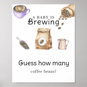 Poster Bebê está preparando café Quantos grãos de café