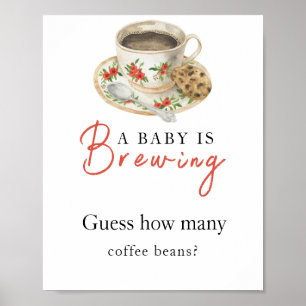 Poster Bebê está preparando café Quantos grãos de café