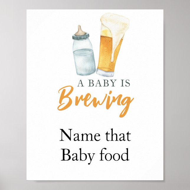 Poster Bebê está preparando cerveja Nome daquele alimento (Frente)