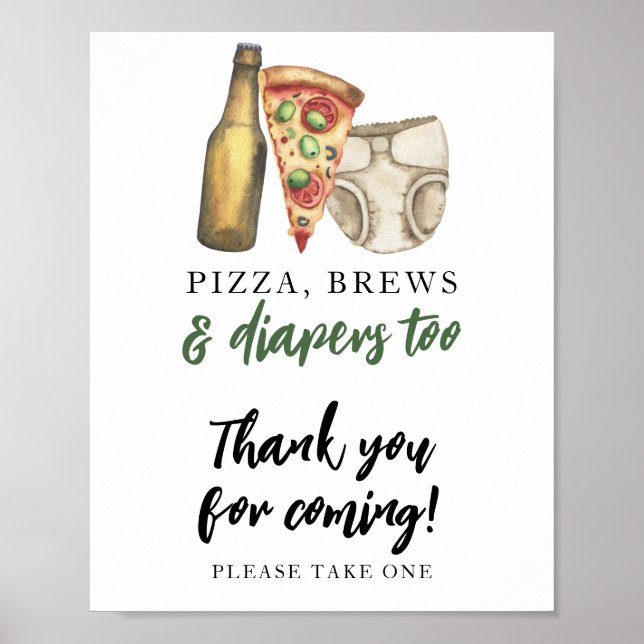 Poster Bebê está preparando cerveja Obrigado por vir (Frente)