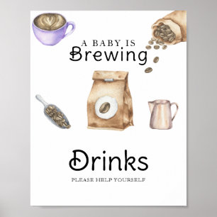 Poster Bebê está preparando chás de fraldas de café Bebid
