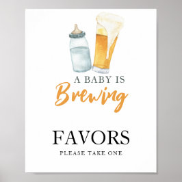 Poster Bebê está preparando favores de cerveja