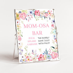 Poster Bebê Floral em Flor Bebê Chás Mãe Sinal de Bar Osa
