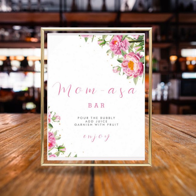 Poster Bebê Floral Rosa com Chá de Sangue (Criador carregado)