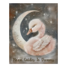 Pôster Bebê ganso dormindo na Lua