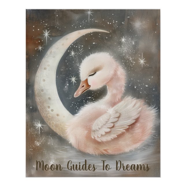 Pôster Bebê ganso dormindo na Lua (Frente)