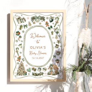 Poster Bebê Inverno É Frio Fora do Chá de fraldas Bem-vin