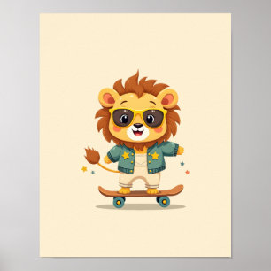 Poster Bebê Leão da Savana Fofinho – Arte de Parede Capri