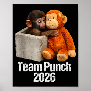 Poster Bebê macaco time do macaco fofo soco 2026 zoológic