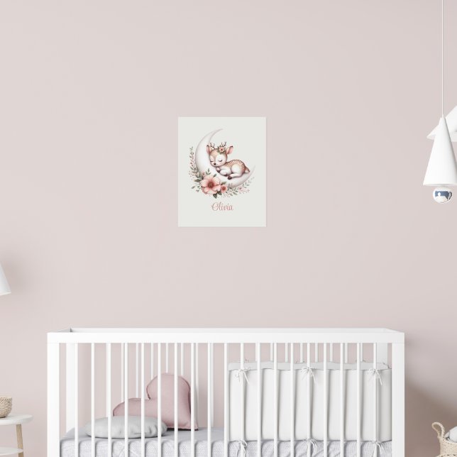 Poster Bebê Menina Veado Personalizado (Berçário 2)