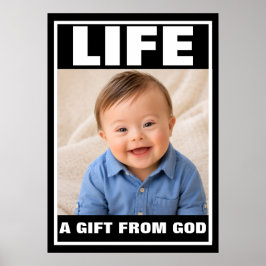 Poster Bebê Menino com Síndrome de Down Sorridente Presen