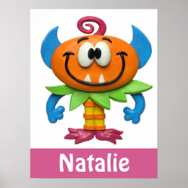 Poster Bebê Monstro Bebê Menina Chuvá Berçário