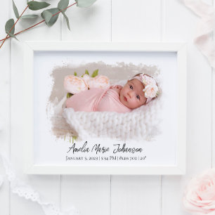 Poster Bebê Nascido Estatua Foto de Recém-Nascido Keepsas