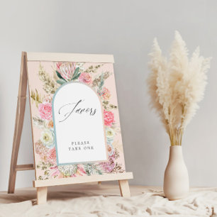 Poster Bebê No Bloom Bohemian Floral Chá de fraldas Favor