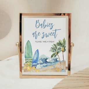 Poster Bebê no Chá de fraldas de praia Conselho Os bebês