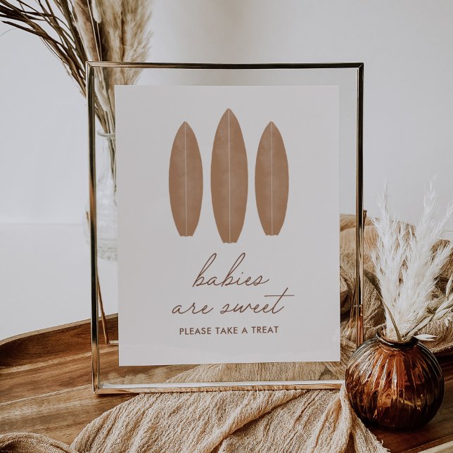 Poster Bebê no surfboard Conselho Bebês são sinais doces (Criador carregado)