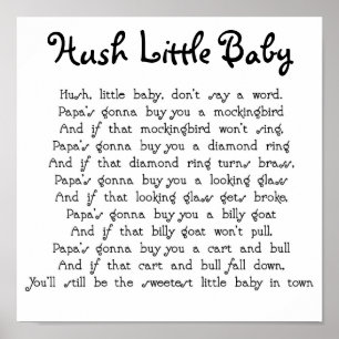 Poster Bebê pequeno do Hush