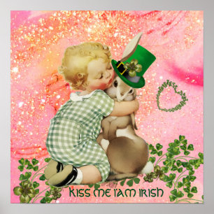 Poster BEBÊ que ABRAÇA o dia de St Patrick do COELHO,