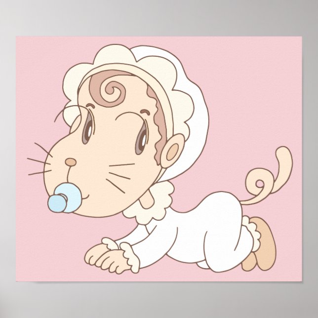 Poster Bebê que parece um gato. (Frente)