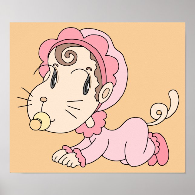 Poster Bebê que parece um gato. (Frente)