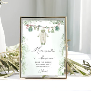 Poster Bebê Roupas Boho Greenerescente Chá de fraldas Mom
