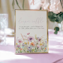 Poster Bebê Roxo Em Fralda De Flor Selvagem Raffle