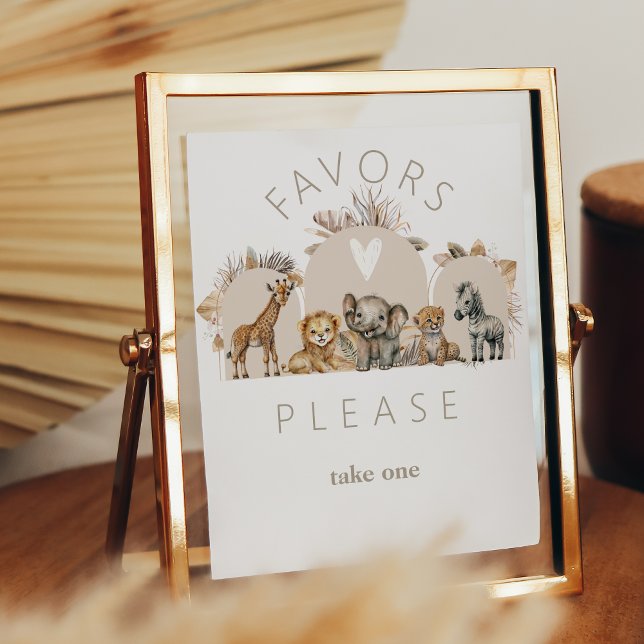 Poster Bebê Safari Animais Boho Chá de fraldas (Criador carregado)