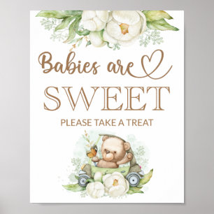 Poster Bebê urso de pelúcia Bebês são doces