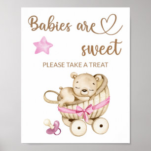 Poster Bebê urso de pelúcia Bebês são doces